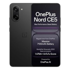 OnePlus Nord CE5 | MediaTek Dimensity | Massive 7100mAh Battery | Powered by OnePlus AI | 128GB 8GB | Black Infinity