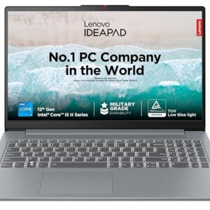 Lenovo IdeaPad Slim 3, 12th Gen Intel Core i5-12450H (16GB LPDDR5, 512GB SSD), Anti-glare, FHD 15.6"(39.6cm), Win 11, Office Home 2024, Arctic Grey, 1.62Kg, 83ER00MDIN, Thin & Light, Backlit KB Laptop
